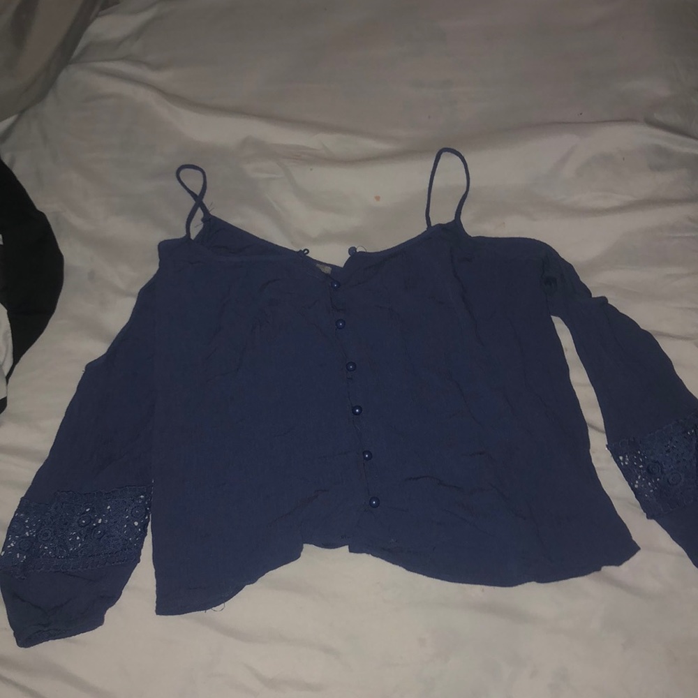 Blue off the shoulder top